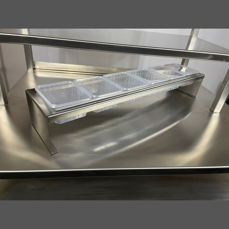 Spianatoia inox AISI 304 con alzatina - 300x500 mm