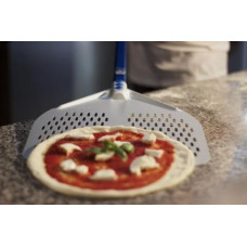 PALA PIZZA IN ALLUMINIO ANODIZZATO FORATA MANICO CM 120 RETTANGOLARE 36X36 CM