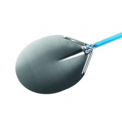 Pala con testa in acciaio inox e manico anodizzato azzurro. Presenta un  peso ridotto rispetto ai modelli classici ma una robustezza estrema con il  manico in tubolare ovale per favorire stabilità. La