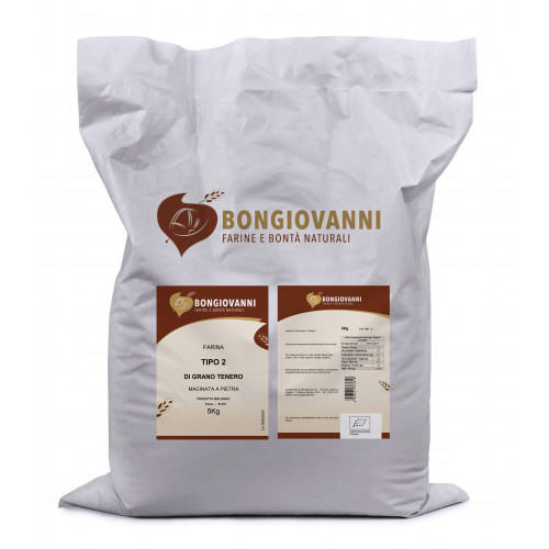 Farina Tipo 2 di Grano Tenero (100% grani italiani) BIO 5Kg